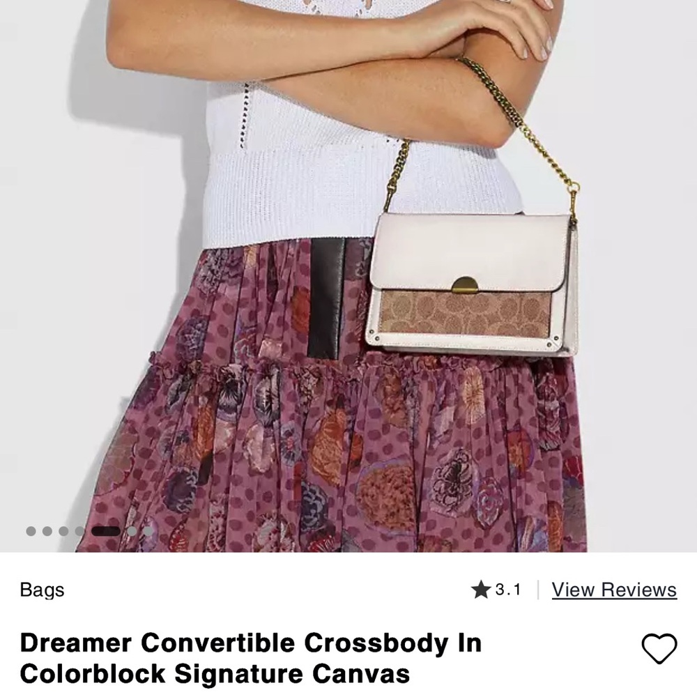Coach convertible crossbody in colorblock signature